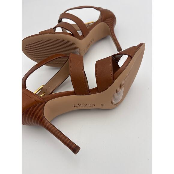 Lauren Ralph Lauren Gisella Burnished Leather Sandal Size 8.5 NEW - Picture 6 of 7